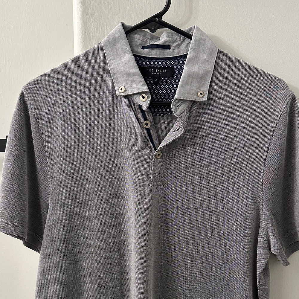 Ted Baker Two-Tone Gray Polo Shirt